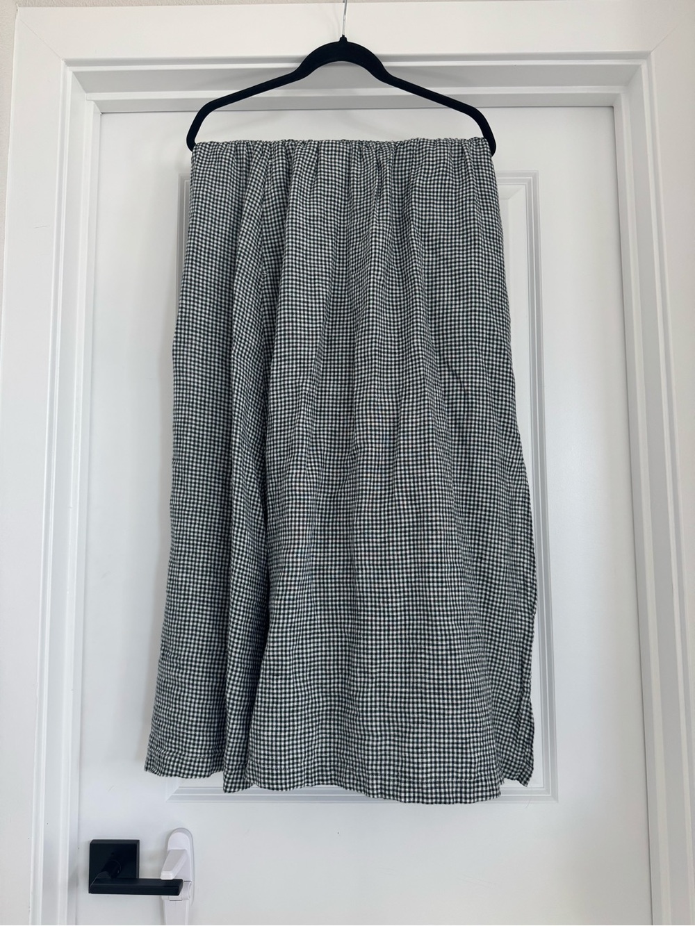Quince Black and White Gingham Maxi Skirt